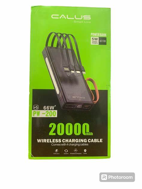 MEGA PROMOTION POWERBANK 20000mAh + 4 CABLES INTEGRE+ CHARGE SANS FIL