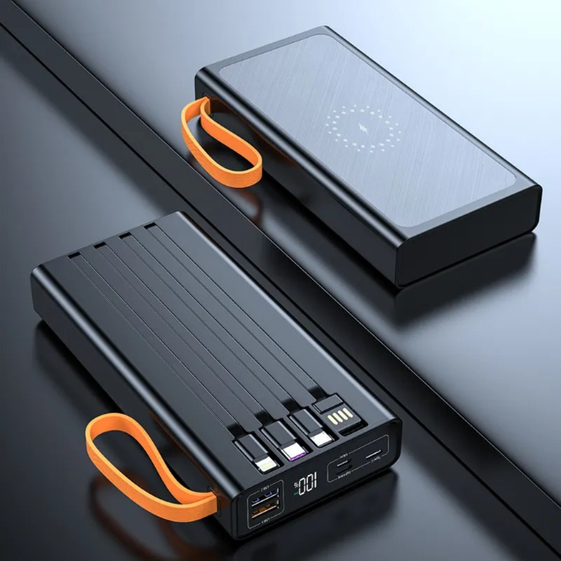 MEGA PROMOTION POWERBANK 20000mAh + 4 CABLES INTEGRE+ CHARGE SANS FIL