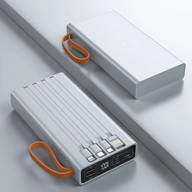 MEGA PROMOTION POWERBANK 20000mAh + 4 CABLES INTEGRE+ CHARGE SANS FIL